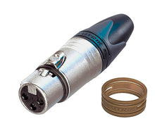 NEUTRIK NC3MXX or NC3FXX 3 Pole XLR Cable Connector with Color ID Rings