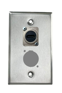 Stainless PROCRAFT SPL-2X-ST-VAR 1 Gang Stainless Pro Audio Installation Wall Plate Loaded, Made in the USA