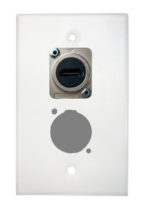 White PROCRAFT SPL-2X-WH-VAR 1 Gang Stainless Pro Audio Installation Wall Plate Loaded, Made in the USA