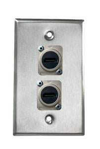 Stainless PROCRAFT SPL-2X-ST-VAR 1 Gang Stainless Pro Audio Installation Wall Plate Loaded, Made in the USA