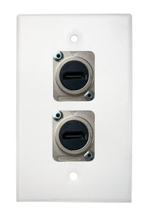 White PROCRAFT SPL-2X-WH-VAR 1 Gang Stainless Pro Audio Installation Wall Plate Loaded, Made in the USA
