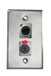 Stainless PROCRAFT SPL-2X-ST-VAR 1 Gang Stainless Pro Audio Installation Wall Plate Loaded, Made in the USA