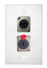White PROCRAFT SPL-2X-WH-VAR 1 Gang Stainless Pro Audio Installation Wall Plate Loaded, Made in the USA