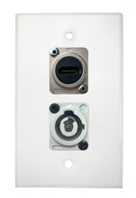 White PROCRAFT SPL-2X-WH-VAR 1 Gang Stainless Pro Audio Installation Wall Plate Loaded, Made in the USA