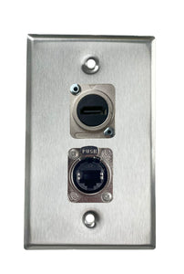 Stainless PROCRAFT SPL-2X-ST-VAR 1 Gang Stainless Pro Audio Installation Wall Plate Loaded, Made in the USA