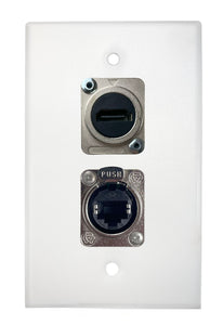 White PROCRAFT SPL-2X-WH-VAR 1 Gang Stainless Pro Audio Installation Wall Plate Loaded, Made in the USA