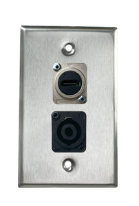 Stainless PROCRAFT SPL-2X-ST-VAR 1 Gang Stainless Pro Audio Installation Wall Plate Loaded, Made in the USA