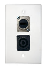 White PROCRAFT SPL-2X-WH-VAR 1 Gang Stainless Pro Audio Installation Wall Plate Loaded, Made in the USA