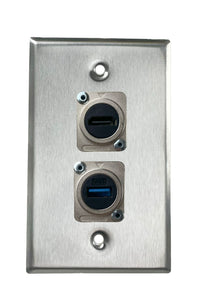 Stainless PROCRAFT SPL-2X-ST-VAR 1 Gang Stainless Pro Audio Installation Wall Plate Loaded, Made in the USA