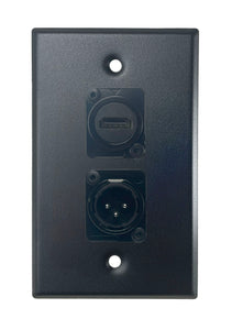 Black PROCRAFT SPL-2X-BK-VAR 1 Gang Stainless Pro Audio Installation Wall Plate Loaded, Made in the USA