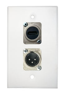 White PROCRAFT SPL-2X-WH-VAR 1 Gang Stainless Pro Audio Installation Wall Plate Loaded, Made in the USA