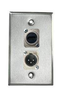 Stainless PROCRAFT SPL-2X-ST-VAR 1 Gang Stainless Pro Audio Installation Wall Plate Loaded, Made in the USA