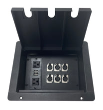 PROCRAFT LARGE 3 HOLE LID FEED-THRU RECESSED Stage Pocket/Floor Box w/ 1) WIRED AC 6) XF