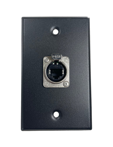 PROCRAFT SPL-1RJ45-BK 1 Gang Black Wall Plate Loaded w/ 1) ProCraft RJ45 Feed/Pass Thru