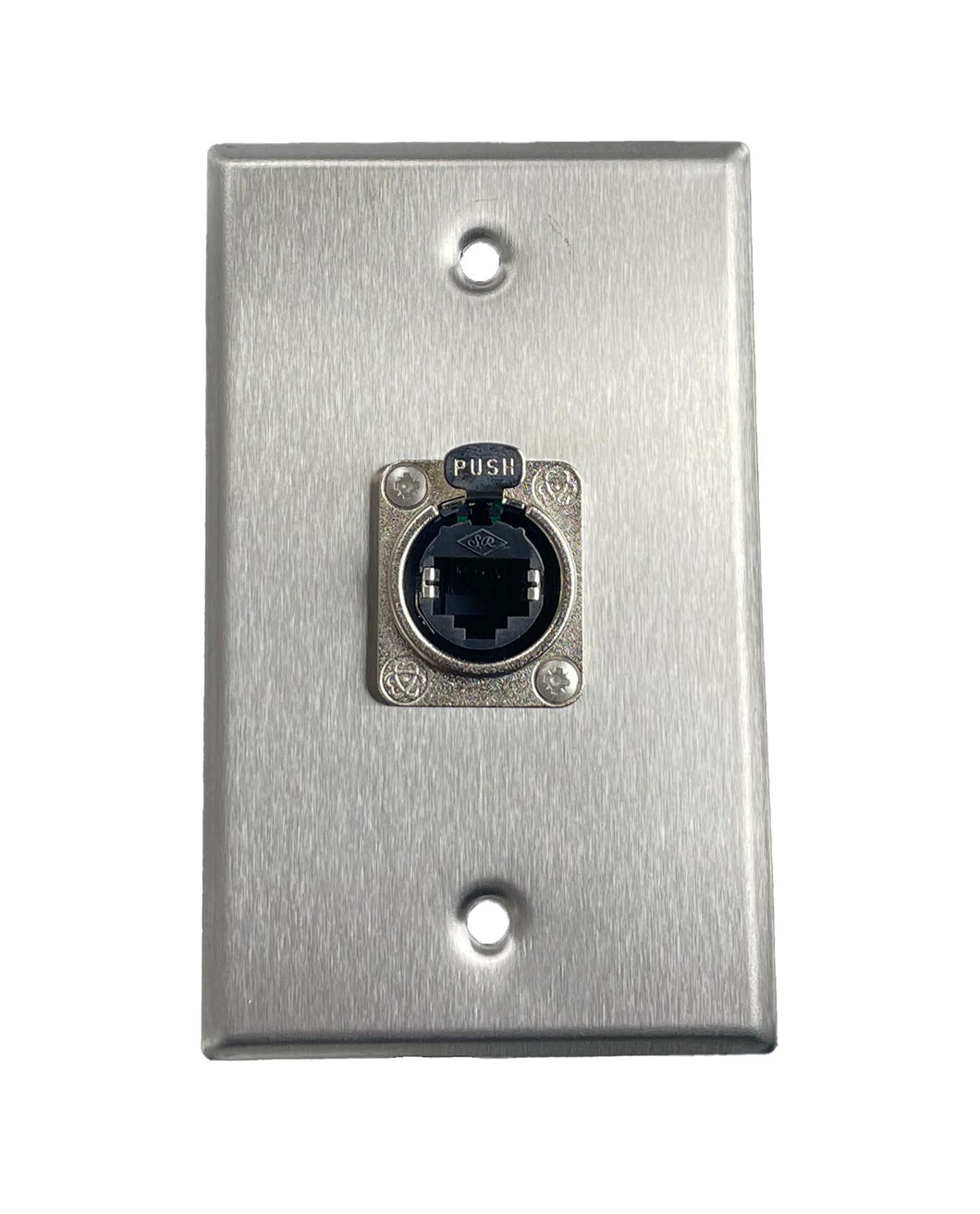 PROCRAFT SPL-1RJ45-SS 1 Gang Stainless Steel Wall Plate Loaded w/ 1) ProCraft RJ45 Feed/Pass Thru