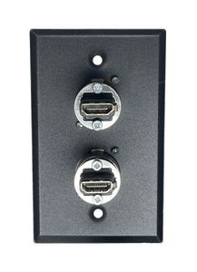 PROCRAFT SPL-2NHDMI-BK 1 Gang Black Wall Plate Loaded w/ 2) Neutrik HDMI Feed/Pass Thru