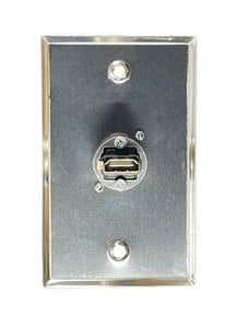 PROCRAFT SPL-1NHDMI-SS 1 Gang Stainless Steel Wall Plate Loaded w/ 1) Neutrik HDMI Feed/Pass Thru