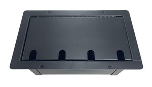 PROCRAFT JUMBO 4 HOLE LID FEED-THRU RECESSED Stage Pocket/Floor Box w/ 2) WIRED AC 8) XLR Female 2) XLR Male 2) RJ45