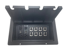 PROCRAFT JUMBO 4 HOLE LID FEED-THRU RECESSED Stage Pocket/Floor Box w/ 2) WIRED AC 8) XLR Female