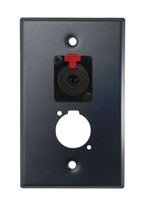 Black PROCRAFT SPL-2X-BK-VAR 1 Gang Stainless Pro Audio Installation Wall Plate Loaded, Made in the USA