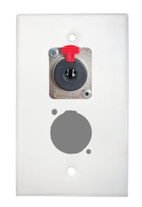 White PROCRAFT SPL-2X-WH-VAR 1 Gang Stainless Pro Audio Installation Wall Plate Loaded, Made in the USA