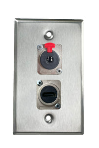 Stainless PROCRAFT SPL-2X-ST-VAR 1 Gang Stainless Pro Audio Installation Wall Plate Loaded, Made in the USA