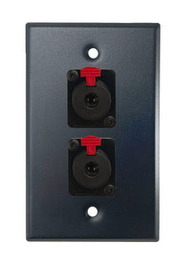 Black PROCRAFT SPL-2X-BK-VAR 1 Gang Stainless Pro Audio Installation Wall Plate Loaded, Made in the USA