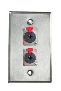 Stainless PROCRAFT SPL-2X-ST-VAR 1 Gang Stainless Pro Audio Installation Wall Plate Loaded, Made in the USA