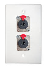 White PROCRAFT SPL-2X-WH-VAR 1 Gang Stainless Pro Audio Installation Wall Plate Loaded, Made in the USA