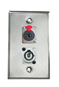 Stainless PROCRAFT SPL-2X-ST-VAR 1 Gang Stainless Pro Audio Installation Wall Plate Loaded, Made in the USA