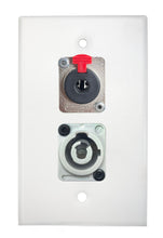 White PROCRAFT SPL-2X-WH-VAR 1 Gang Stainless Pro Audio Installation Wall Plate Loaded, Made in the USA