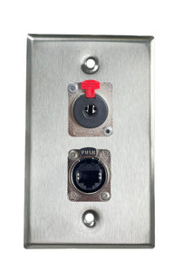 Stainless PROCRAFT SPL-2X-ST-VAR 1 Gang Stainless Pro Audio Installation Wall Plate Loaded, Made in the USA