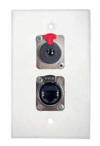 White PROCRAFT SPL-2X-WH-VAR 1 Gang Stainless Pro Audio Installation Wall Plate Loaded, Made in the USA
