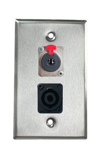 Stainless PROCRAFT SPL-2X-ST-VAR 1 Gang Stainless Pro Audio Installation Wall Plate Loaded, Made in the USA
