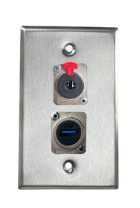 Stainless PROCRAFT SPL-2X-ST-VAR 1 Gang Stainless Pro Audio Installation Wall Plate Loaded, Made in the USA