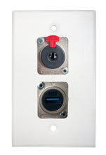 White PROCRAFT SPL-2X-WH-VAR 1 Gang Stainless Pro Audio Installation Wall Plate Loaded, Made in the USA