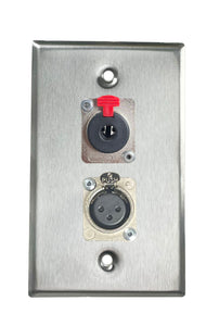 Stainless PROCRAFT SPL-2X-ST-VAR 1 Gang Stainless Pro Audio Installation Wall Plate Loaded, Made in the USA
