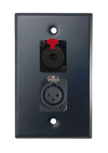 Black PROCRAFT SPL-2X-BK-VAR 1 Gang Stainless Pro Audio Installation Wall Plate Loaded, Made in the USA