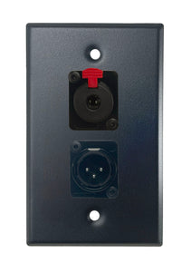 Black PROCRAFT SPL-2X-BK-VAR 1 Gang Stainless Pro Audio Installation Wall Plate Loaded, Made in the USA
