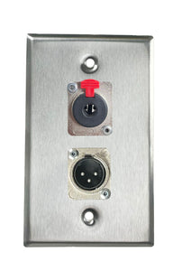 Stainless PROCRAFT SPL-2X-ST-VAR 1 Gang Stainless Pro Audio Installation Wall Plate Loaded, Made in the USA