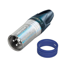 NEUTRIK NC3MXX or NC3FXX 3 Pole XLR Cable Connector with Color ID Rings