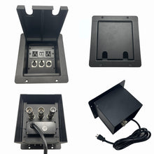 PROCRAFT MINI 2 HOLE LID FEED-THRU RECESSED Stage Pocket/Floor Box w/ 1) WIRED AC 2) XLR FEMALE 1 XLR MALE