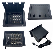 PROCRAFT LARGE 3 HOLE LID FEED-THRU RECESSED Stage Pocket/Floor Box w/ 1) WIRED AC 10) XF 2) XM