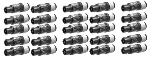 25 Pack Neutrik NAC3FXXB-W-L Powercon Cable End Power Out, Gray 20A/250V (AC)