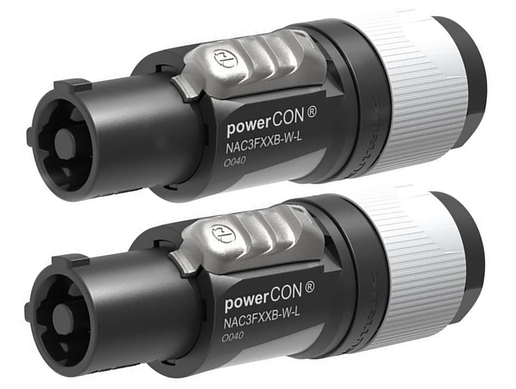 2 Pack Neutrik NAC3FXXB-W-L Powercon Cable End Power Out, Gray 20A/250V (AC)