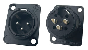 Neutrik 3 Pin XLR Panel Mount Chassis Latching Connector, Multiple Options of Male & Female Receptacles