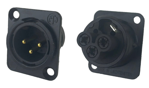 Neutrik 3 Pin XLR Panel Mount Chassis Latching Connector, Multiple Options of Male & Female Receptacles