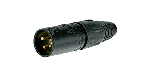 NEUTRIK NC3MX-B 3-Pin XLR Male Cable Mount Connector -Black Shell Gold Pins