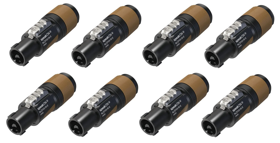 8) Neutrik SpeakOn NL2FXX-W-S 2 Pole Inline Female Locking Speaker Connector