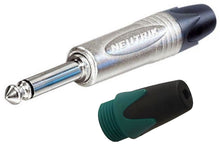 NEUTRIK NP2X Mono or NP3X Stereo 1/4" Cable Mount Instrument Jack w/ Nickel Shell & Colored Boot For ID